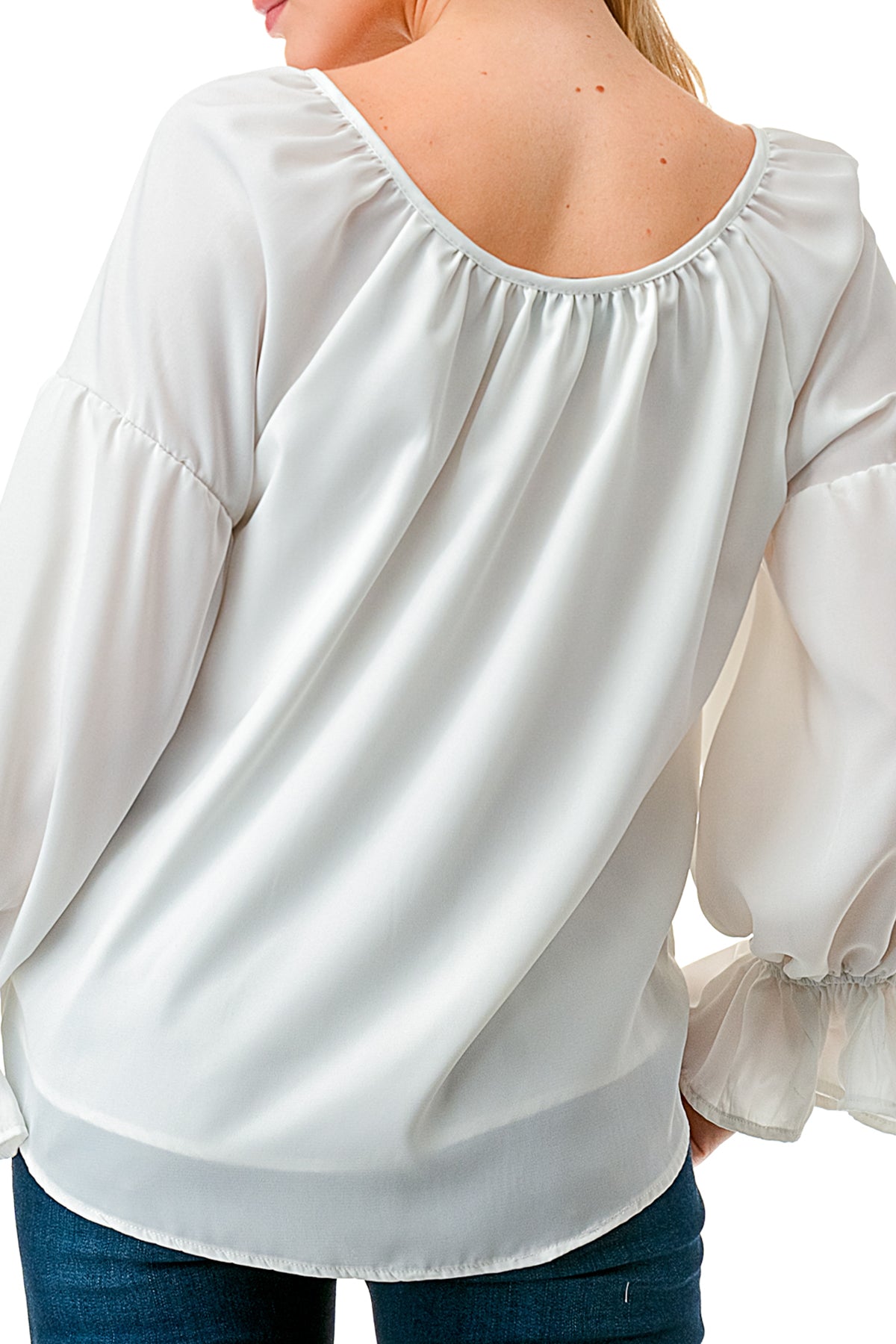 ALILE FRONT TIE TOP (WHITE)- VT3193
