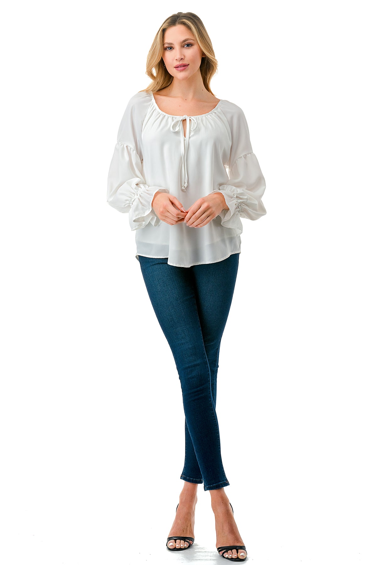 ALILE FRONT TIE TOP (WHITE)- VT3193