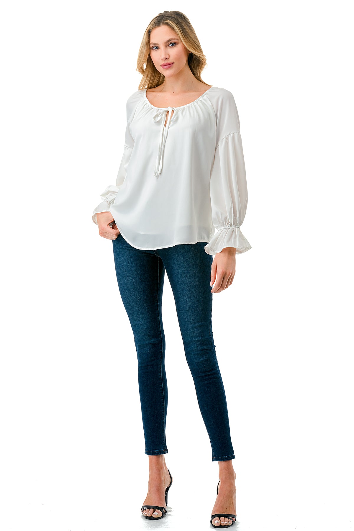 ALILE FRONT TIE TOP (WHITE)- VT3193