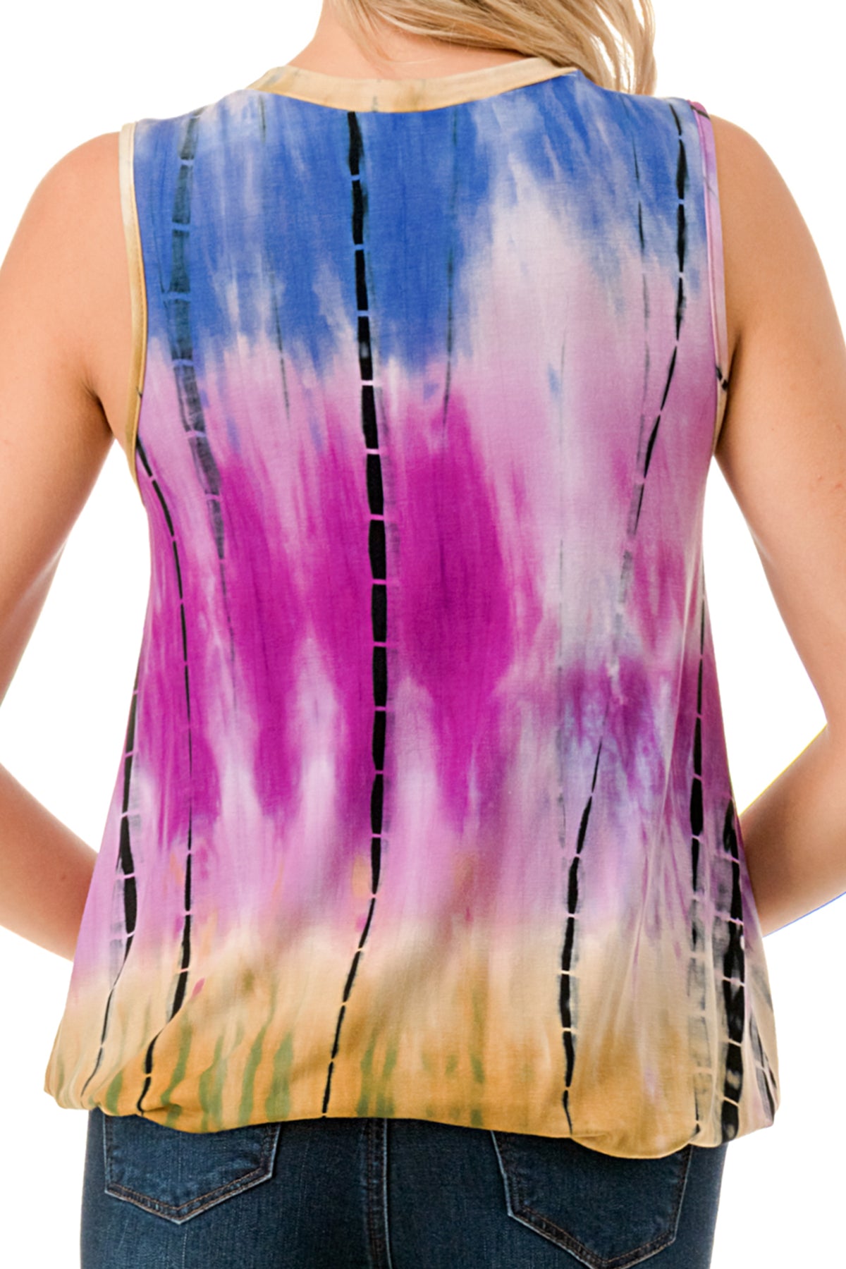 HARPER FRONT TIE TOP (MULTI BAMBOO)-VT3233