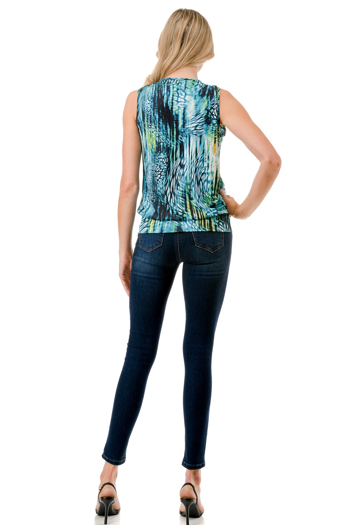 VIVIAN SURPLICE RING TOP (GREEN SWIRL)-VT3264