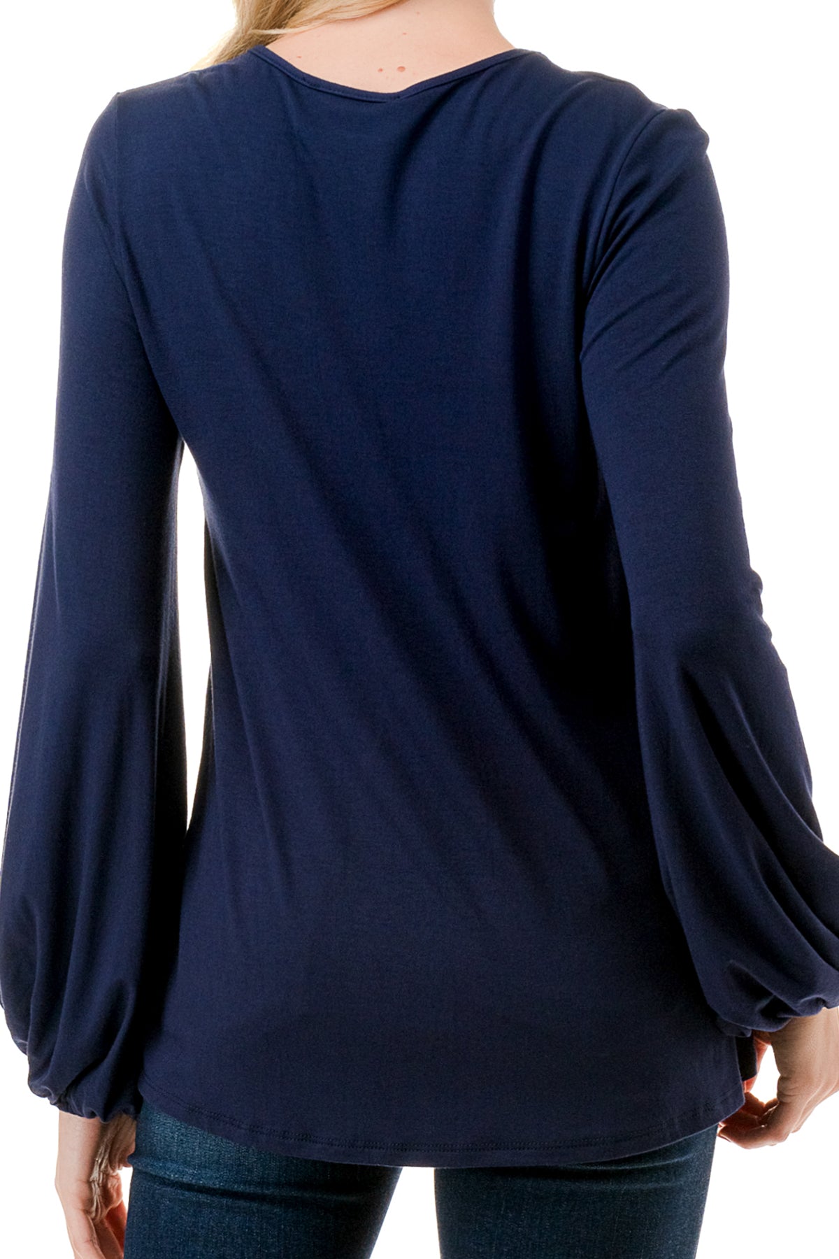LOUISA FRONT KEY HOLE TOP (NAVY)- VT3298