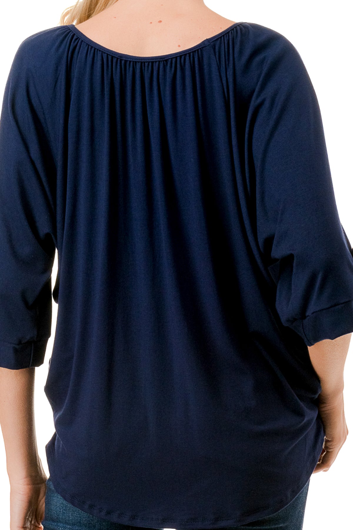 JOLIE BUTTON TOP (NAVY)- VT7268