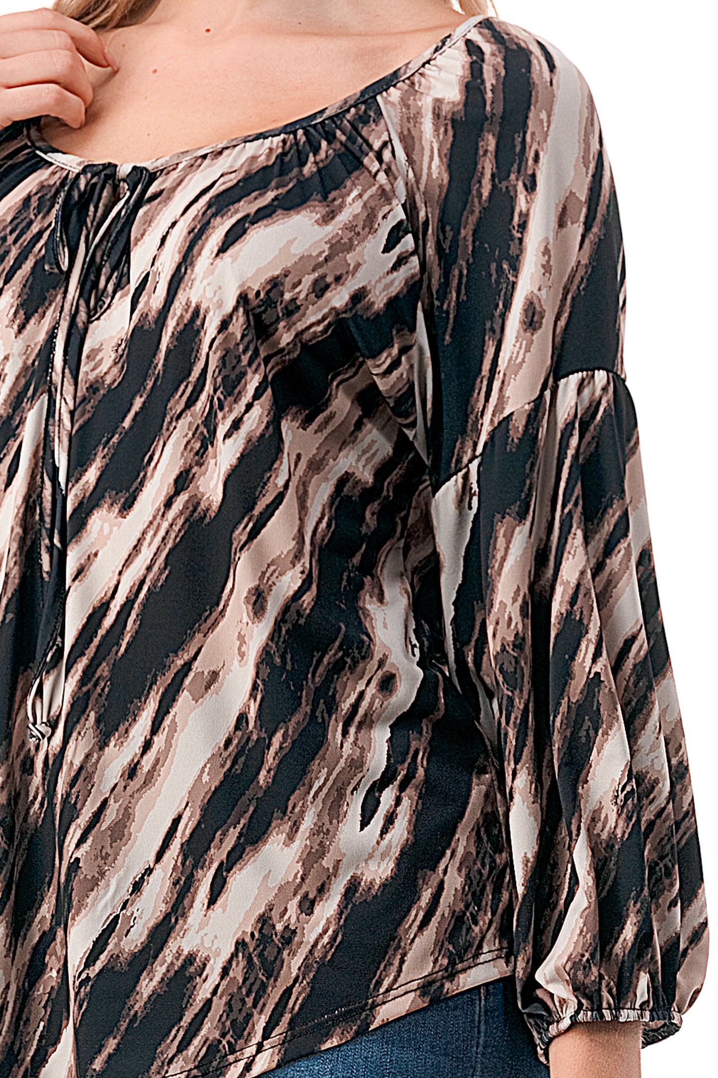 TRISH BLOUSE (BROWN WATERCOLOR)-VT7833