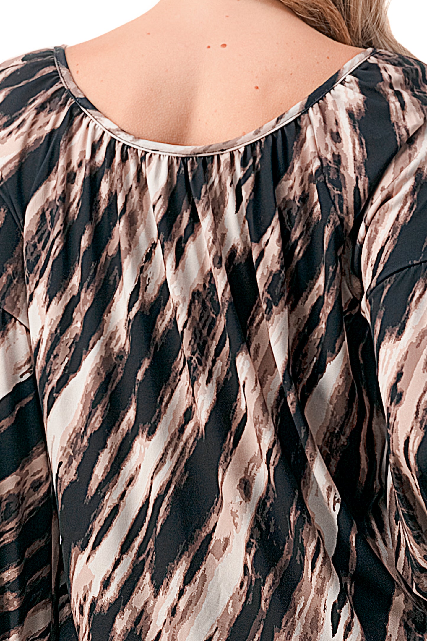 TRISH BLOUSE (BROWN WATERCOLOR)-VT7833