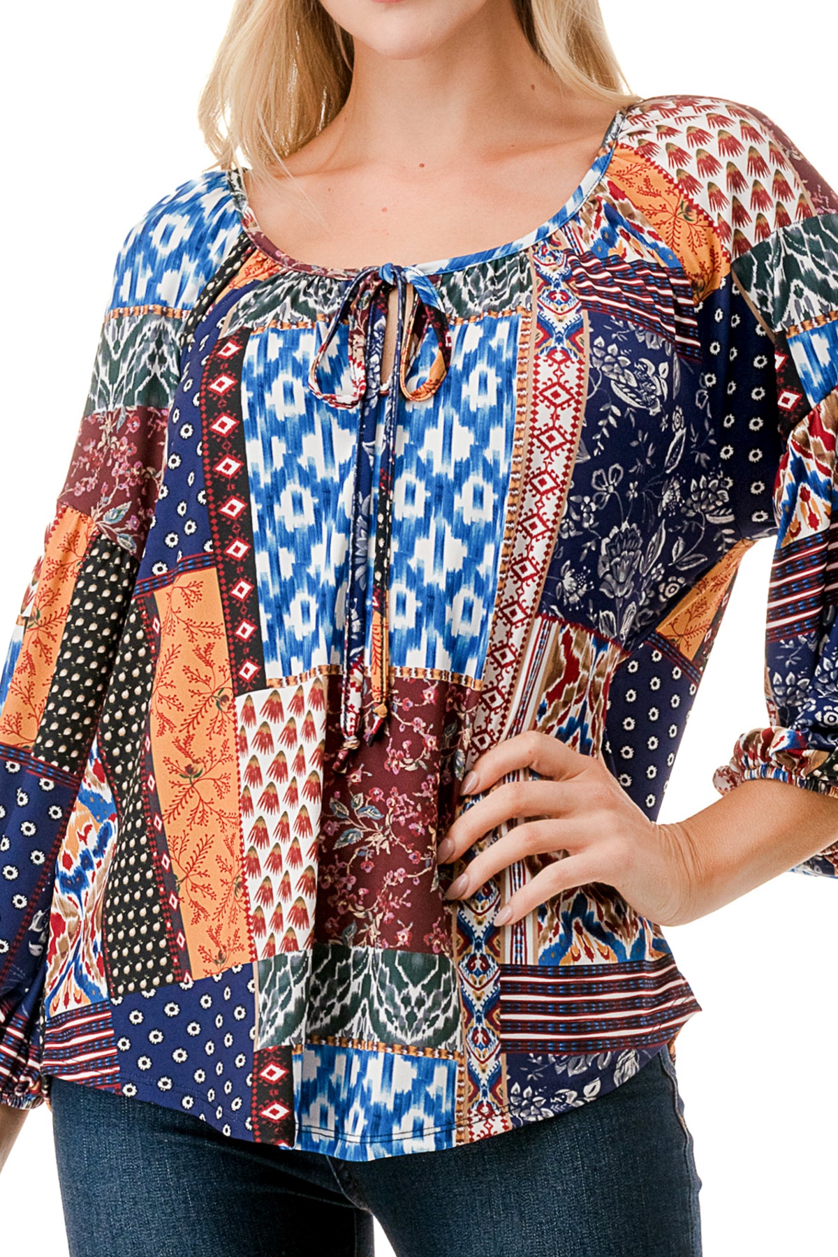 TRISH BLOUSE (MULTI BOHEMIAN)-VT7833