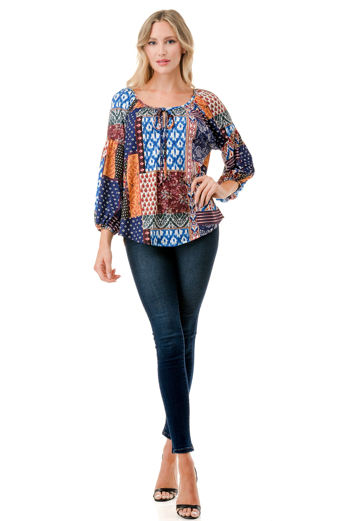 TRISH BLOUSE (MULTI BOHEMIAN)-VT7833