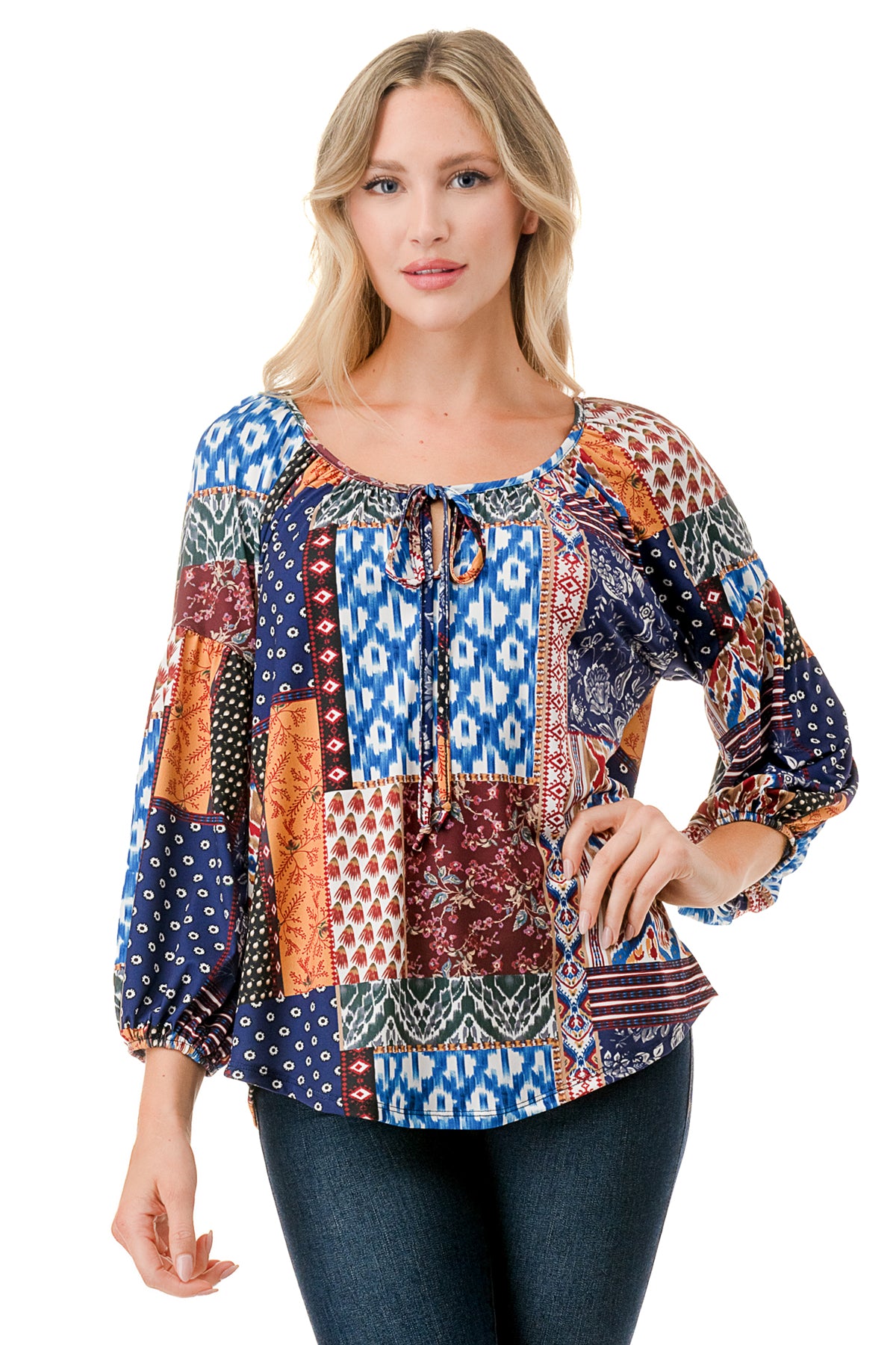 TRISH BLOUSE (MULTI BOHEMIAN)-VT7833