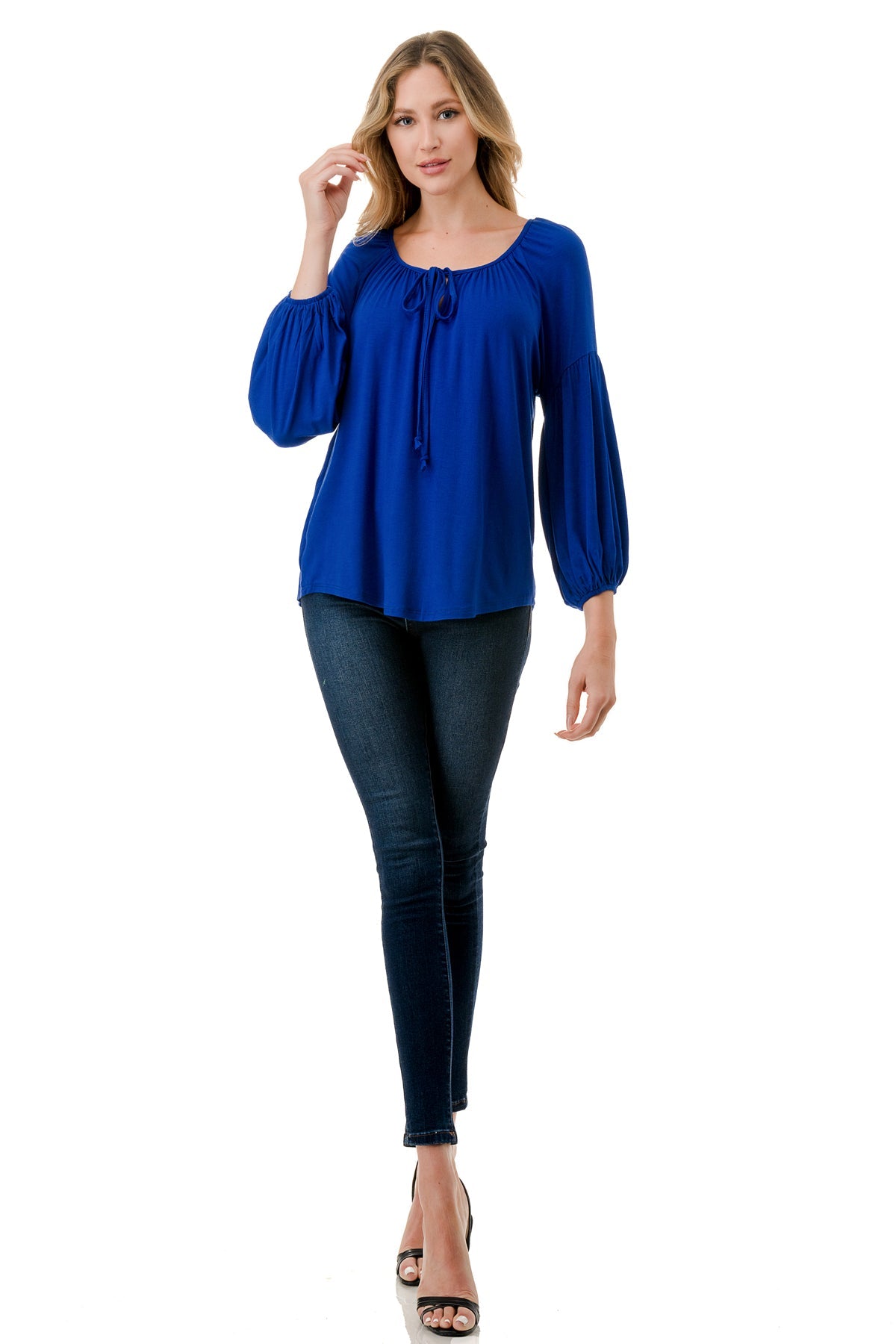 TRISH BLOUSE (ROYAL BLUE)-VT7833