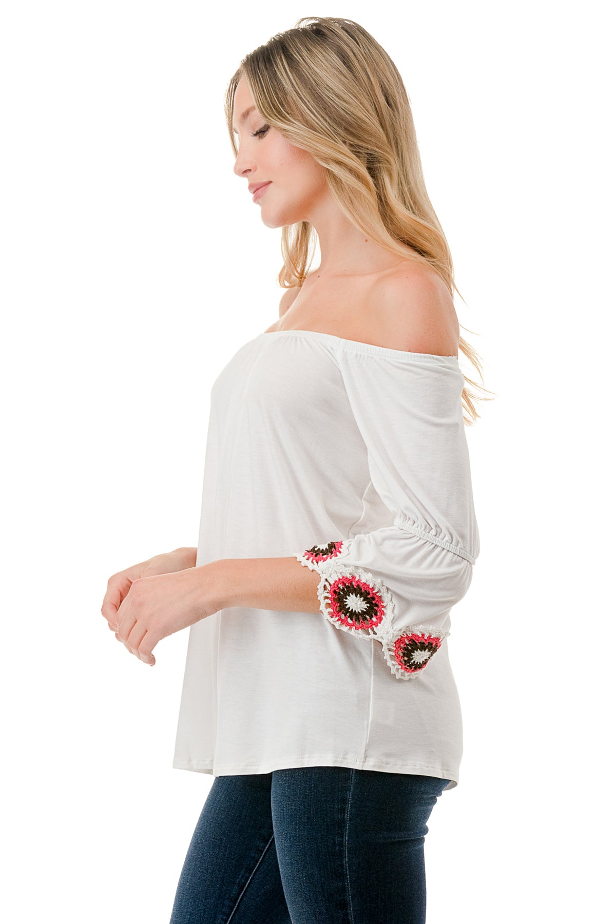 ASHLEY OFF SHOULDER TOP (WHITE)- VT9176