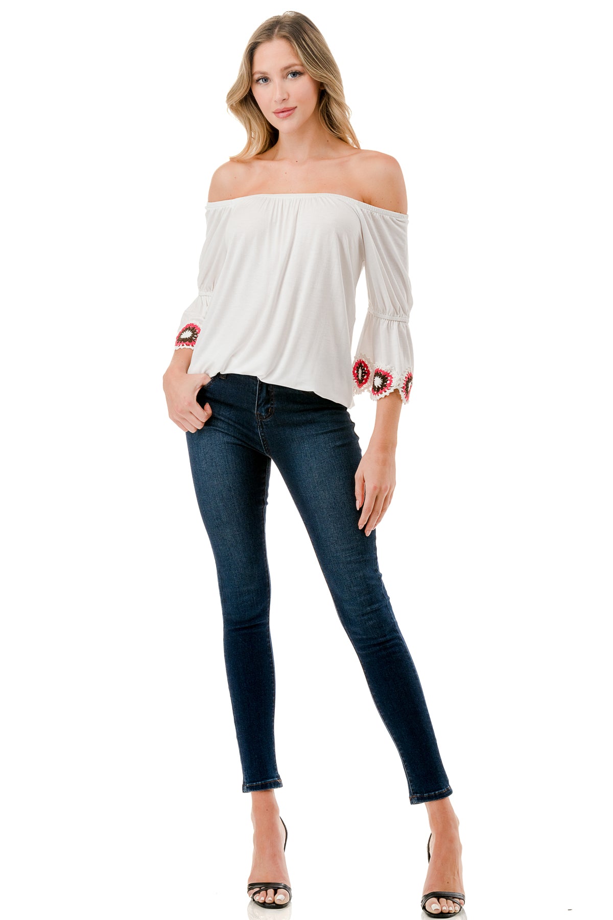 ASHLEY OFF SHOULDER TOP (WHITE)- VT9176