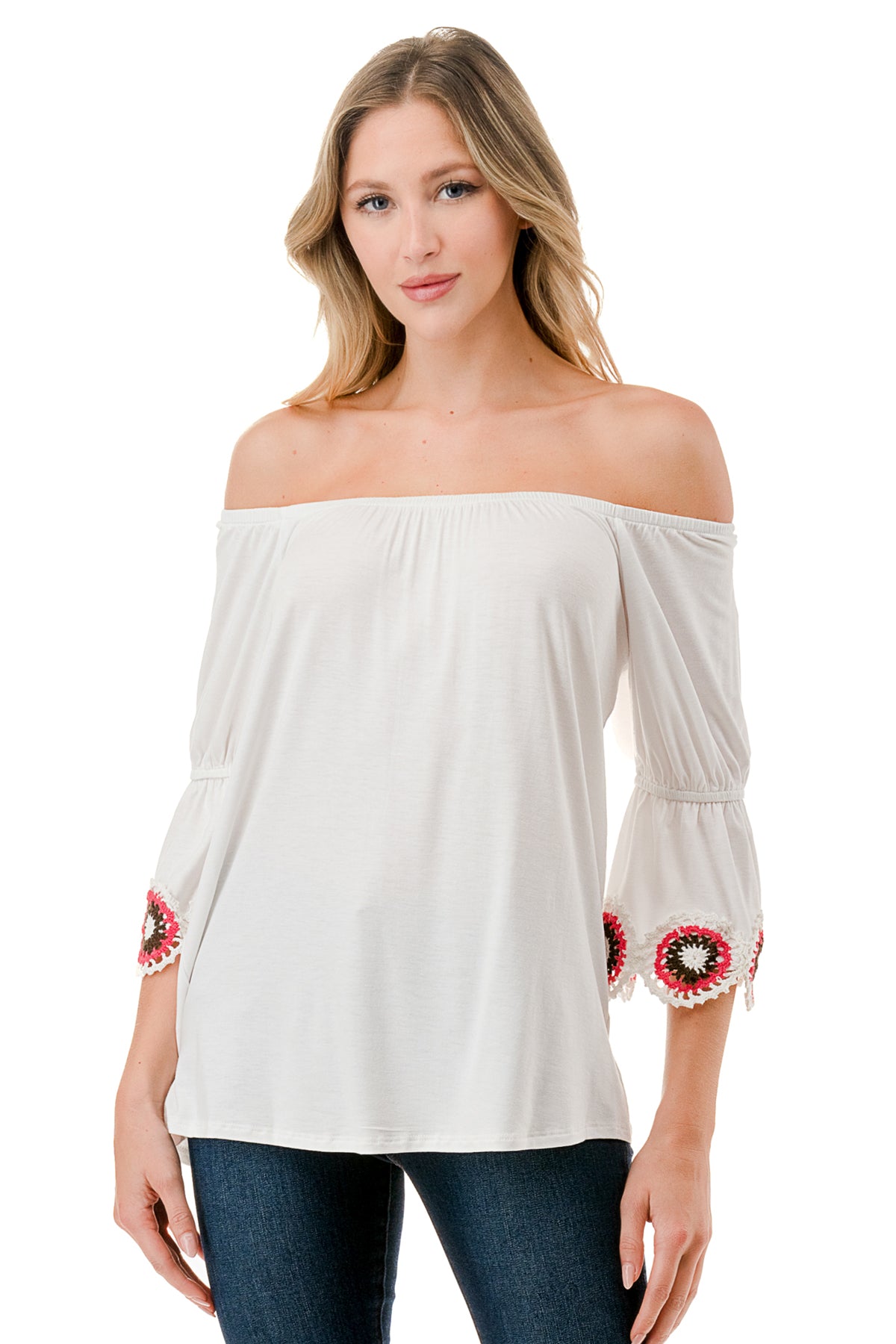 ASHLEY OFF SHOULDER TOP (WHITE)- VT9176