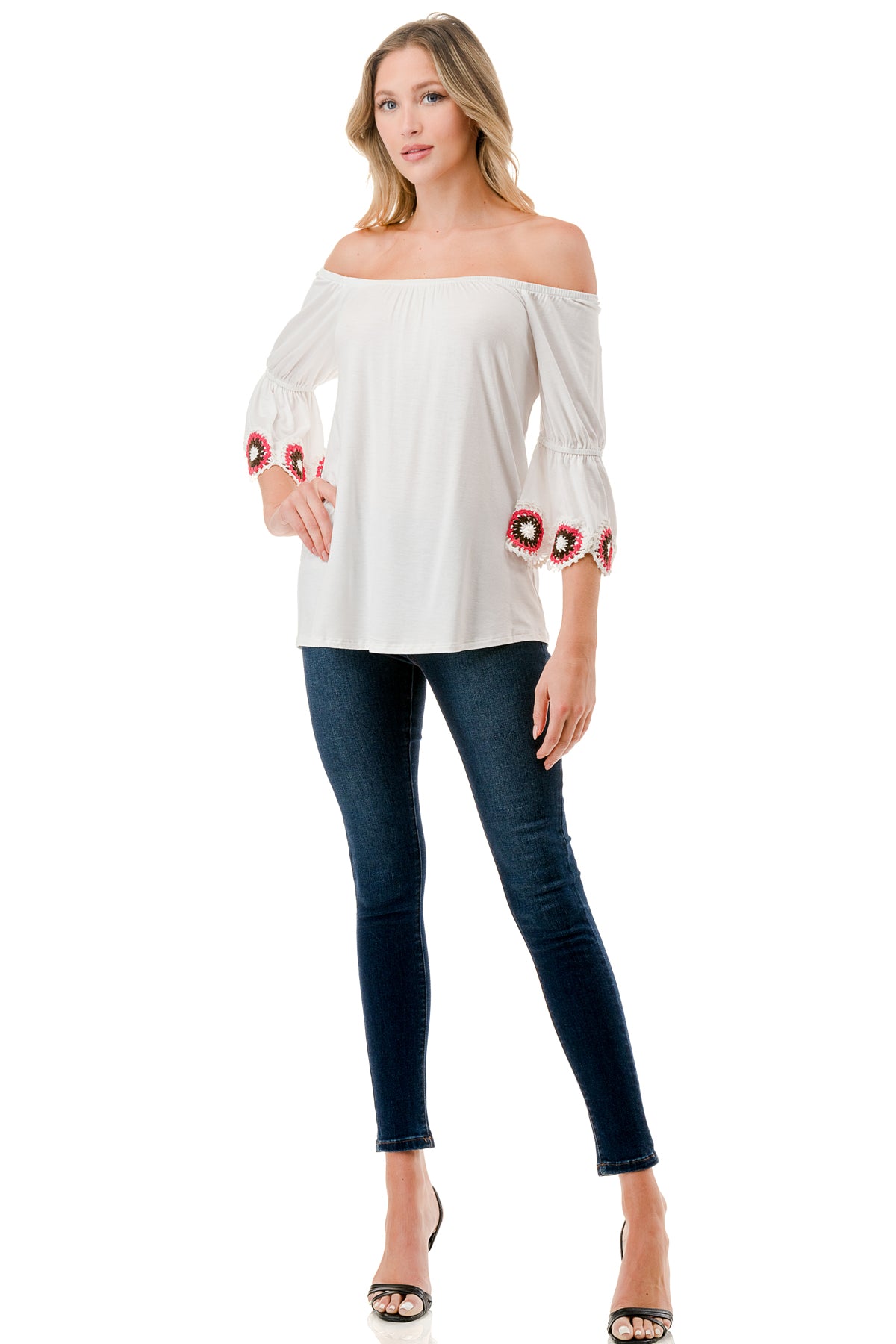 ASHLEY OFF SHOULDER TOP (WHITE)- VT9176