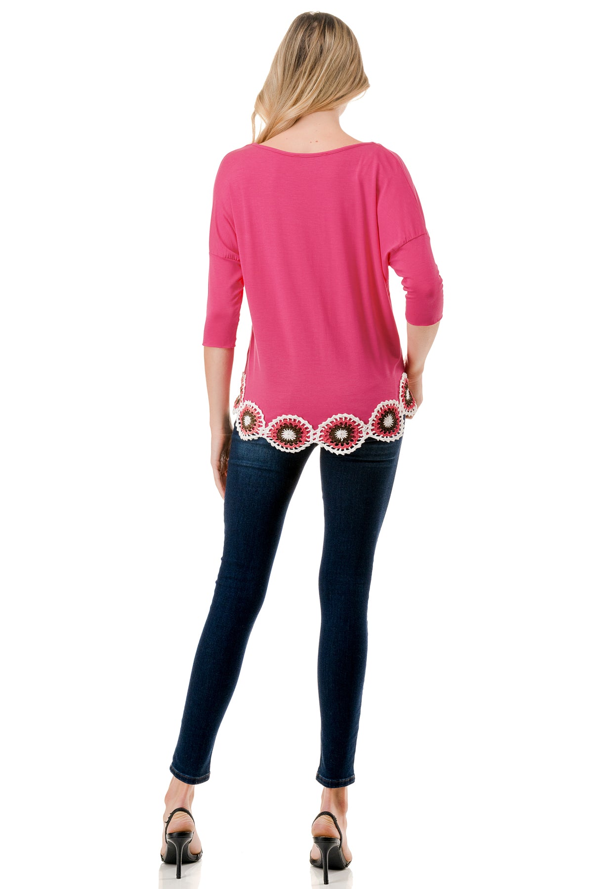 ASHLEY CUFFED TOP (HOT PINK)- VT9178