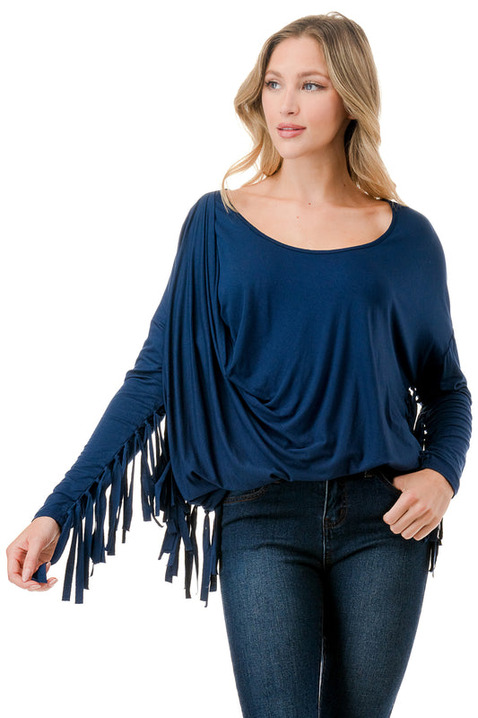 ABENA LONG SLEEVE TOP (NAVY)- VT9925