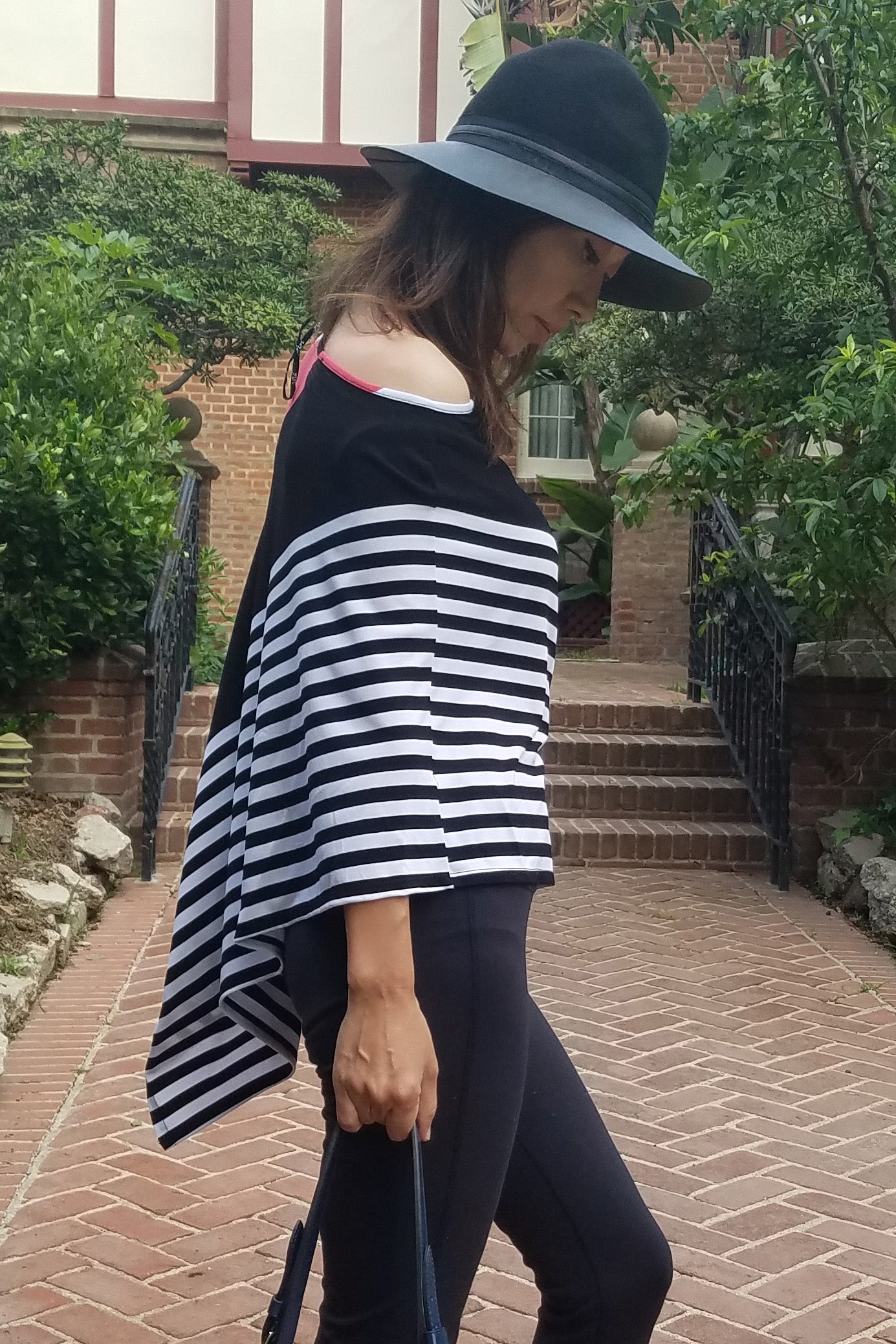 YORA PONCHO (WHITE MULTI)-VT9966