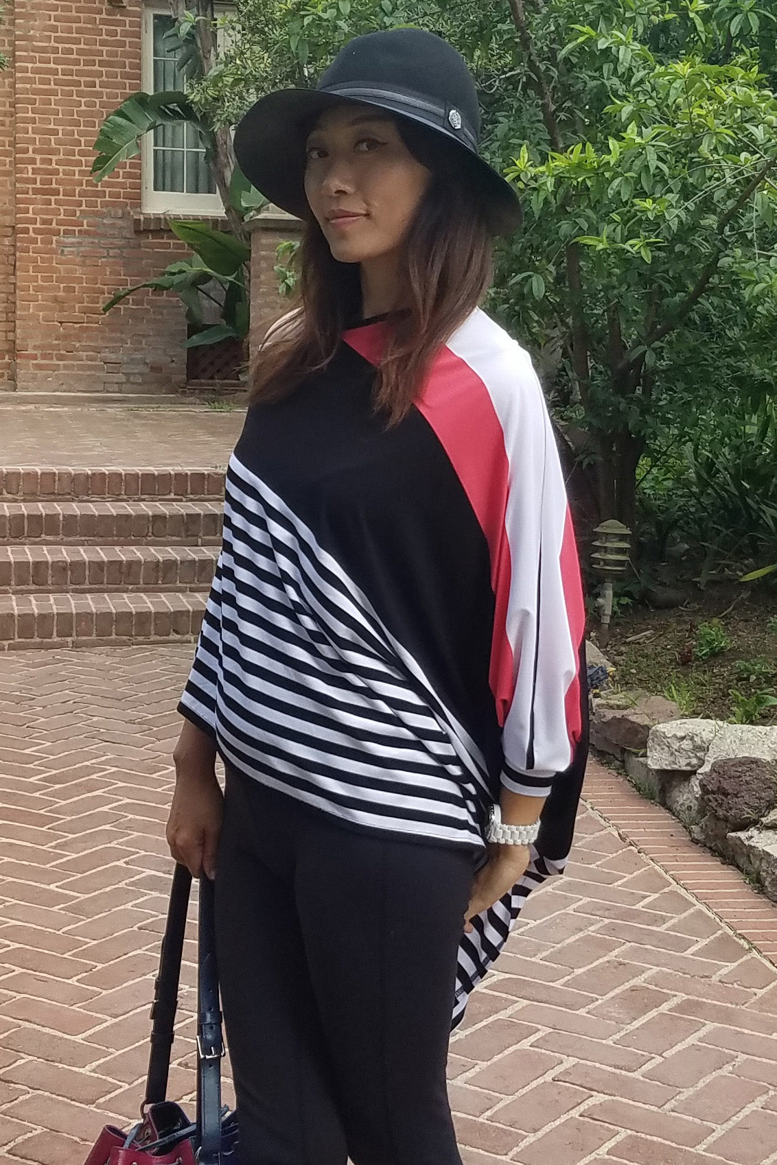 YORA PONCHO (WHITE MULTI)-VT9966