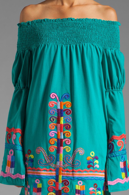 DARA OFF SHOULDER DRESS (TURQUOISE)-CVD6606