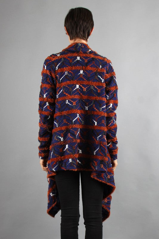 COSETTE CARDIGAN (BROWN, WHITE)-VT9357