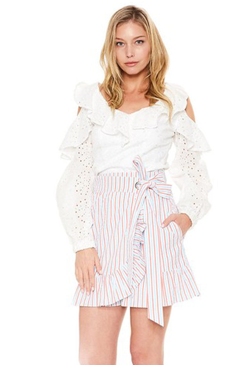 MIRIAM MINI SKIRT (Orange/Blue)-VS2052