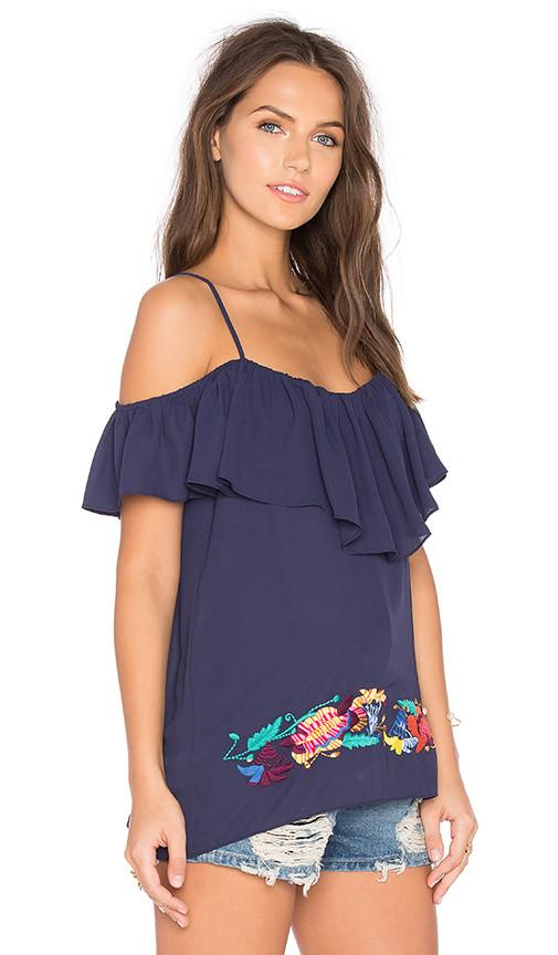 Ulla Ruffle Cami (NAVY)-CVT1204