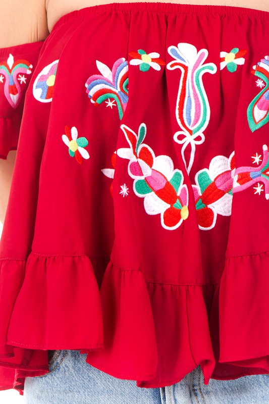 KALONICE RUFFLE TOP (Burgundy)-CVT1511