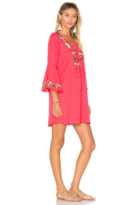 DINA BELL SLEEVE DRESS-CVD1404