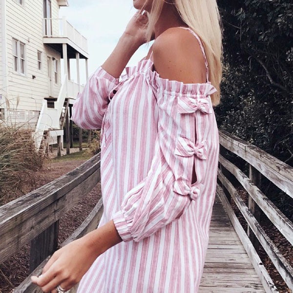BONNIE OFF THE SHOULDER TOP (Rose)-VT1798