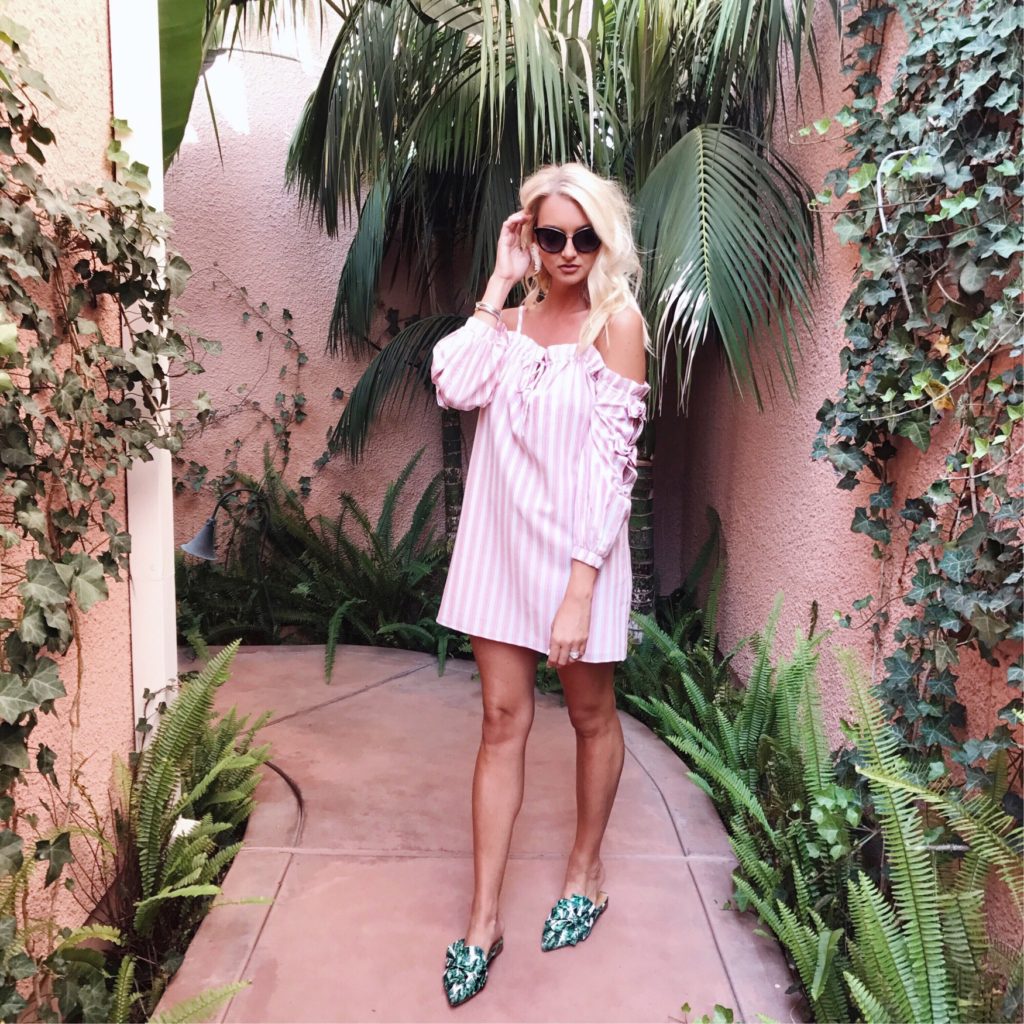 BONNIE OFF THE SHOULDER DRESS (Rose)-VD1799
