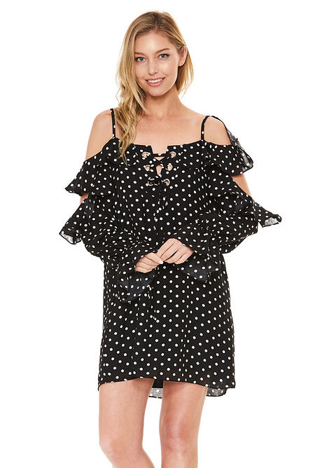AURELIA OPEN SHOULDER DRESS (Black)-VD2073