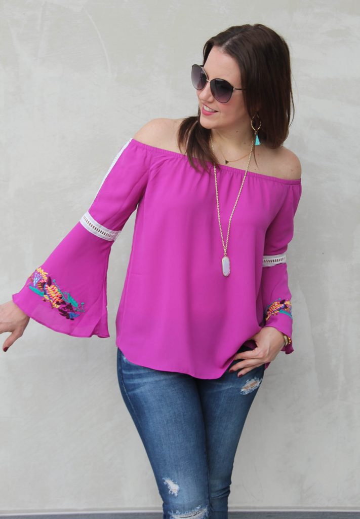ULLA OFF SHOULDER TOP(MAGENTA)-CVT1203