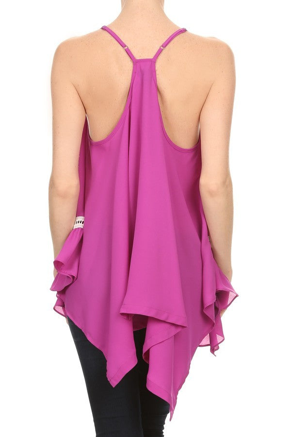 ULLA FRONT TIE CAMI (MAGENTA)-CVT1206