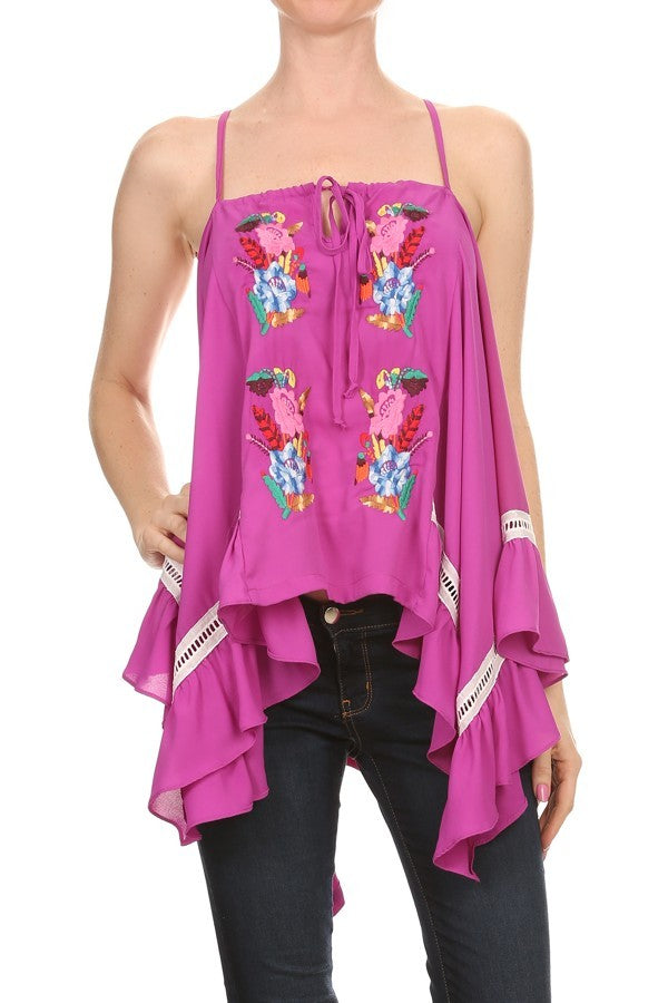 ULLA FRONT TIE CAMI (MAGENTA)-CVT1206