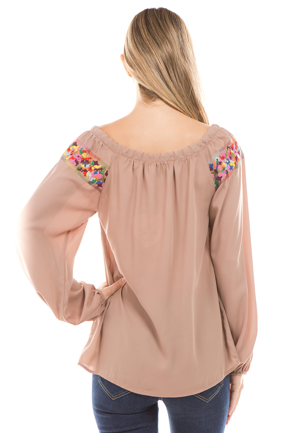 BRITNEY LONG SLEEVE BLOUSE(BROWN) -CVT1482