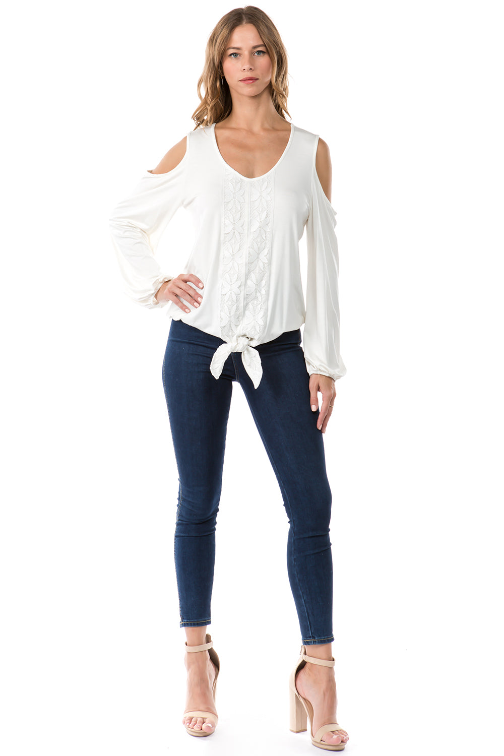 TIE FRONT TOP (IVORY)- CVT1532