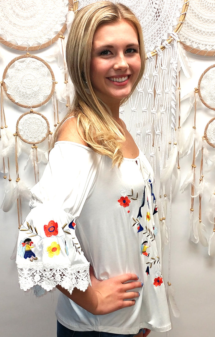 FABIOLA OPEN SHOULDER TOP (White)-CVT1704