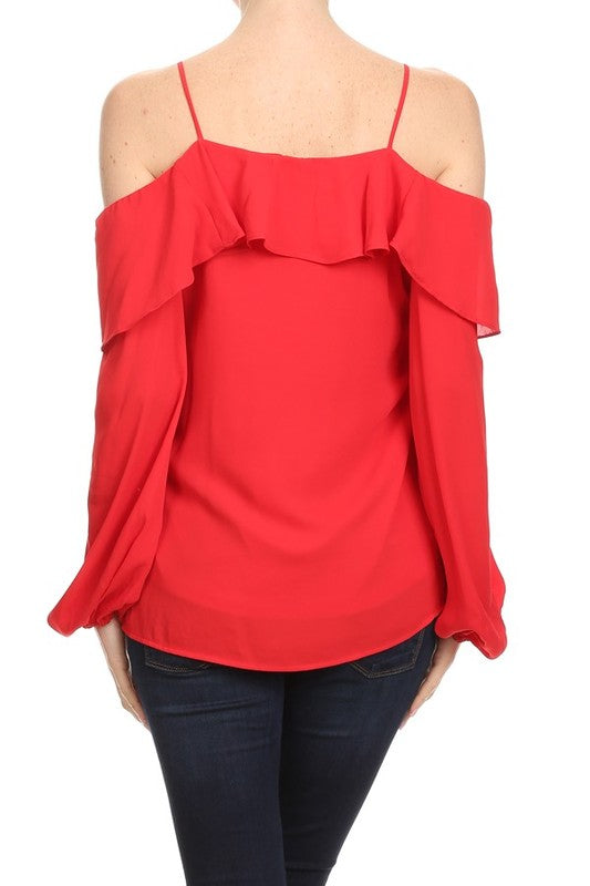 JOAN LONG SLEEVE TOP (RED)-CVT9725