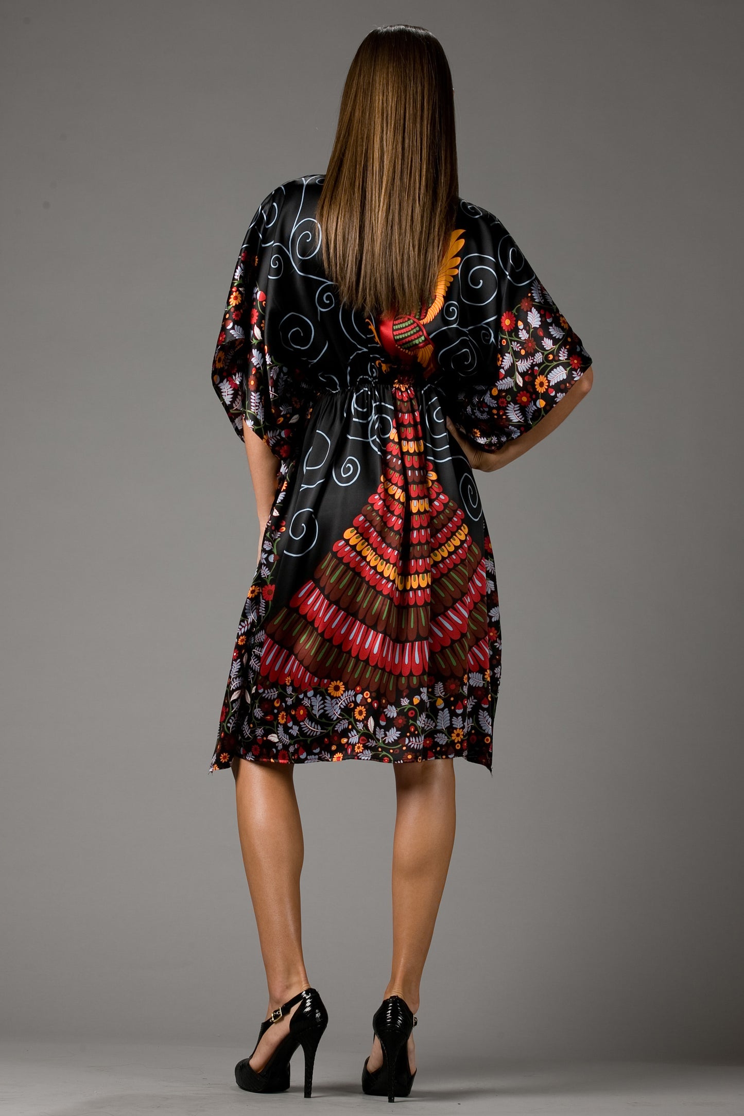 CALYPSO KAFTAN DRESS (BLACK)- D6432