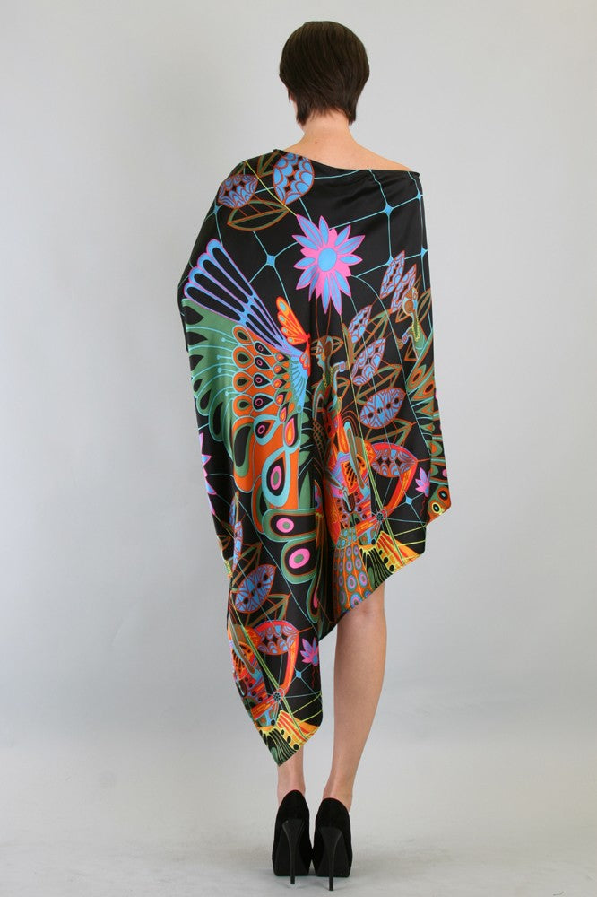 TRIBAL PONCHO DRESS (Black)-D7135