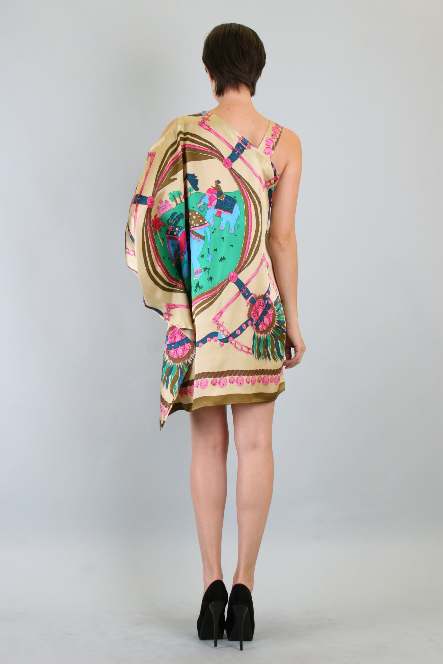 ELI CAFTAN DRESS (IVORY MULTI)-D7224