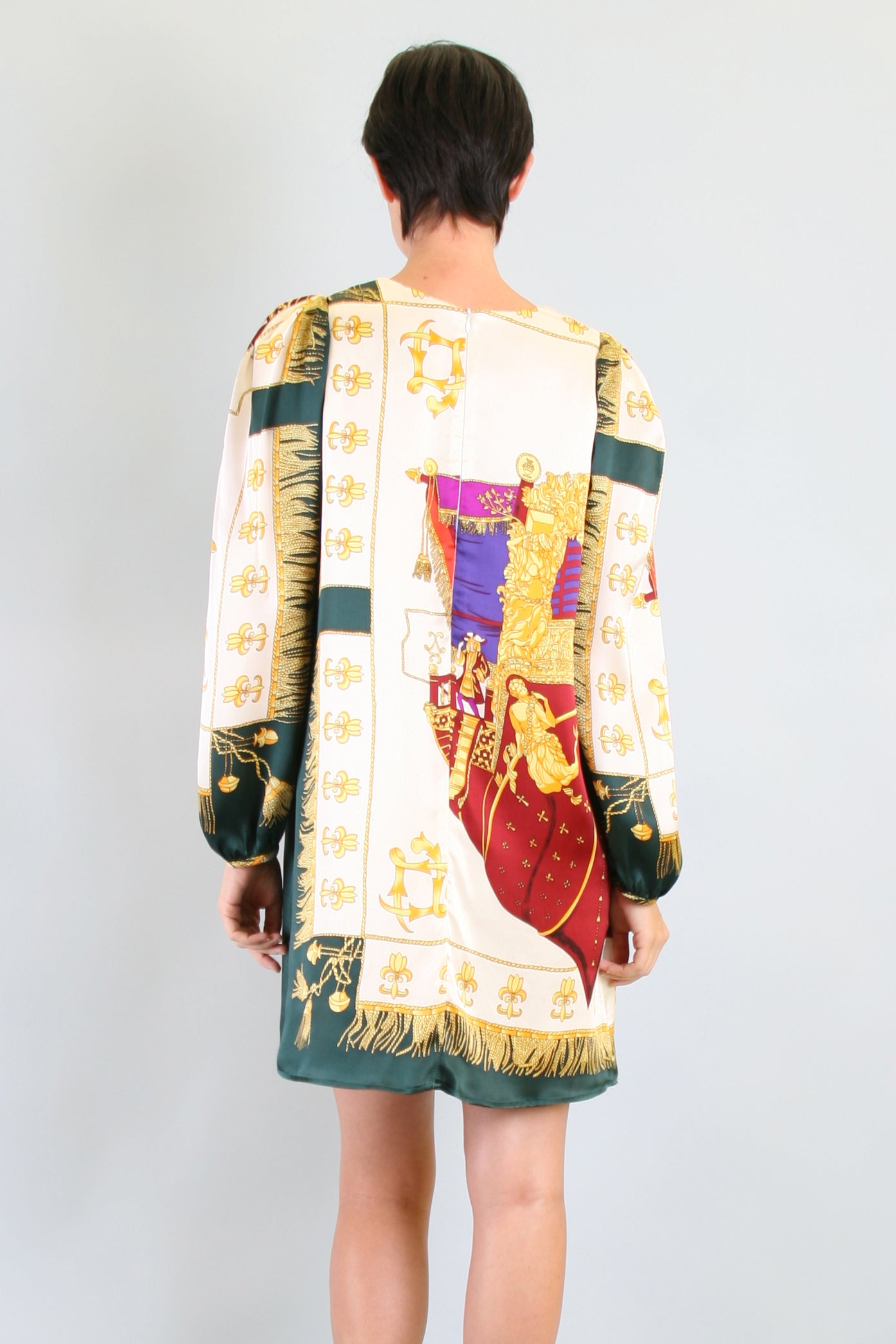 EMBLEM LONG SLEEVE DRESS (MULTI)-D7430