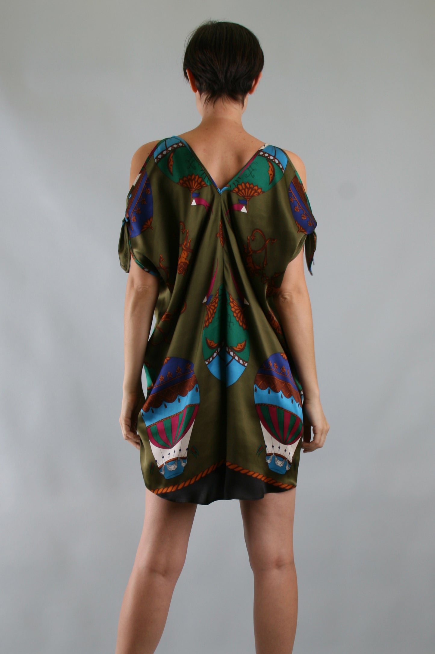 MARILYN OPEN SHOULDER DRESS (OLIVE)-D7889