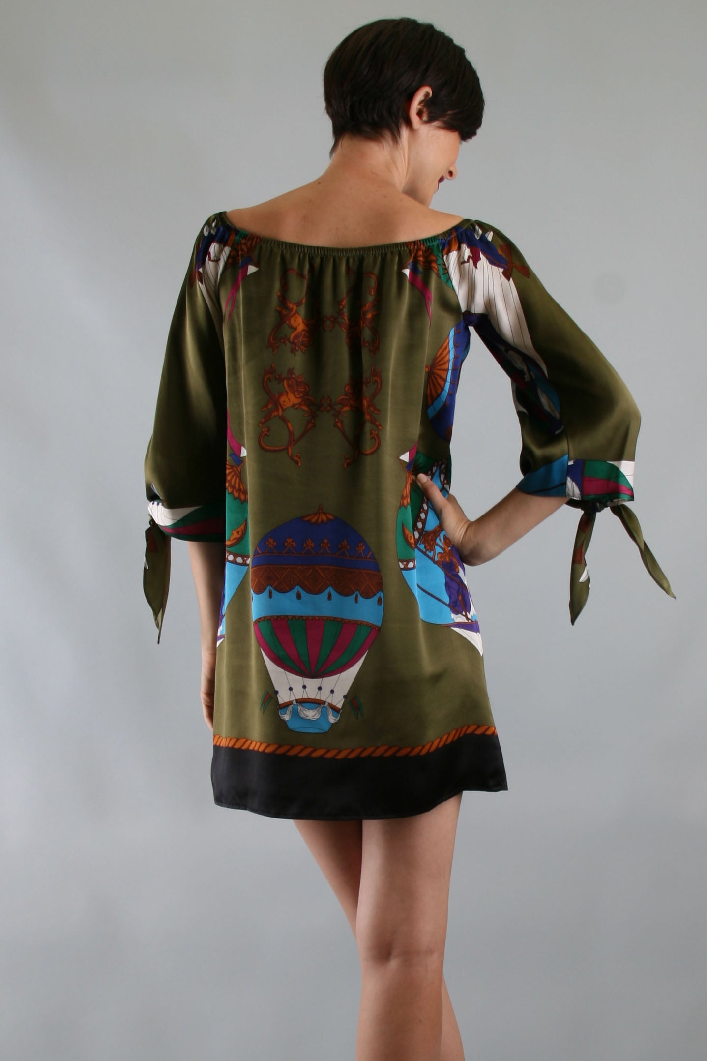 MARILYN OFF SHOULDER DRESS (OLIVE)-D7892