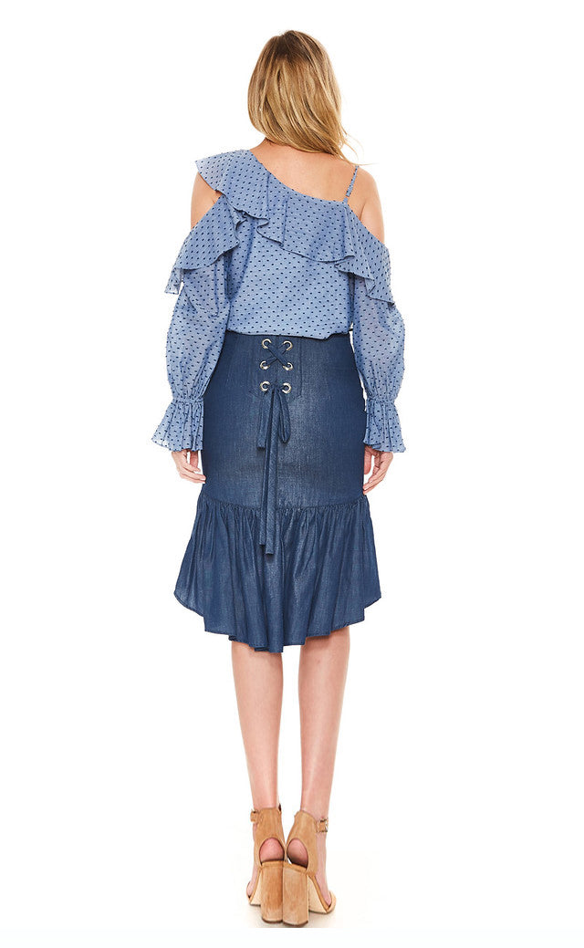 MAVIS ASYMMETRICAL TOP (Denim)-VT2045