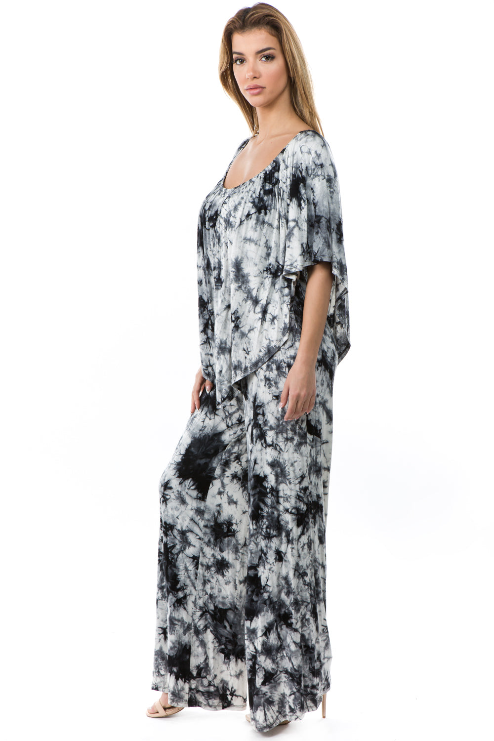 JILL STRAPLESS JUMPSUIT (LT. GREY TIE DYE)- JD7152T (VD9538)