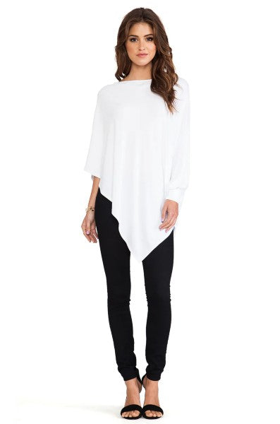 PONCHO TOP (WHITE)- JT7384