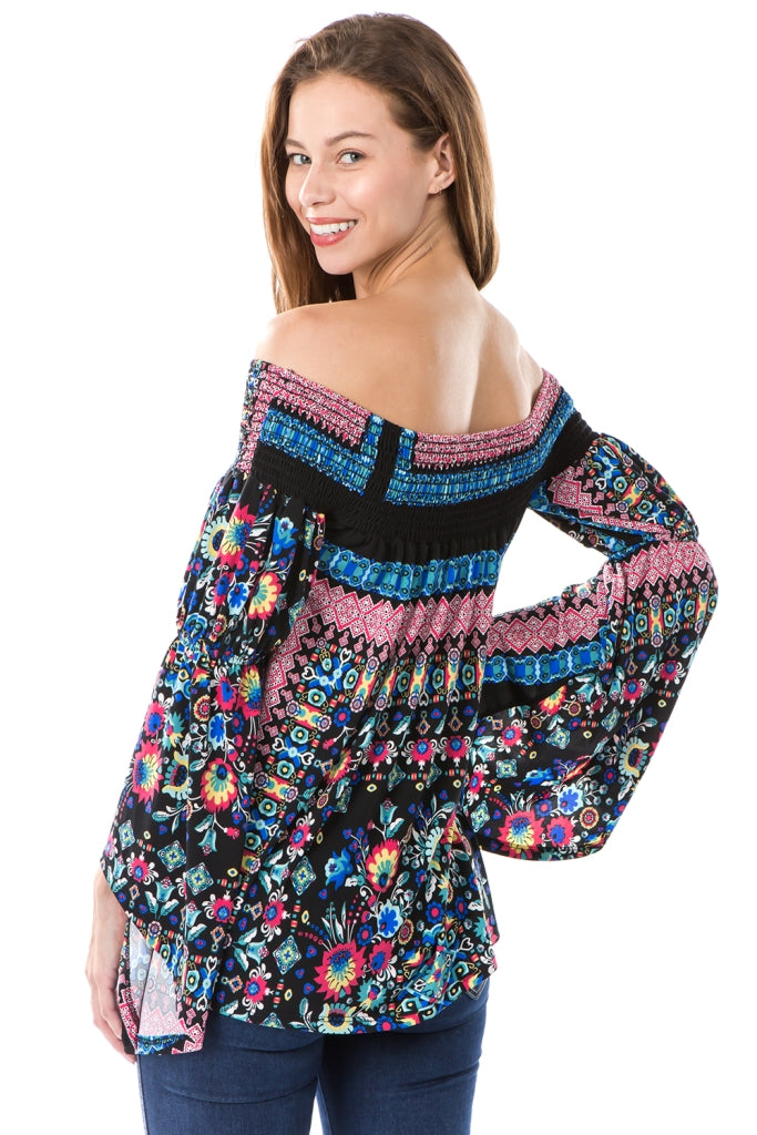 AUBREY BELL SLEEVE OFF SHOULDER TOP (EDEN)- JT7510P