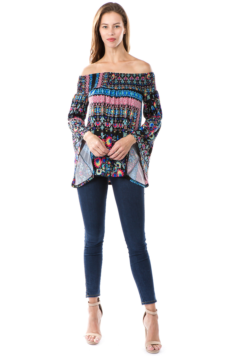 AUBREY BELL SLEEVE OFF SHOULDER TOP (EDEN)- JT7510P