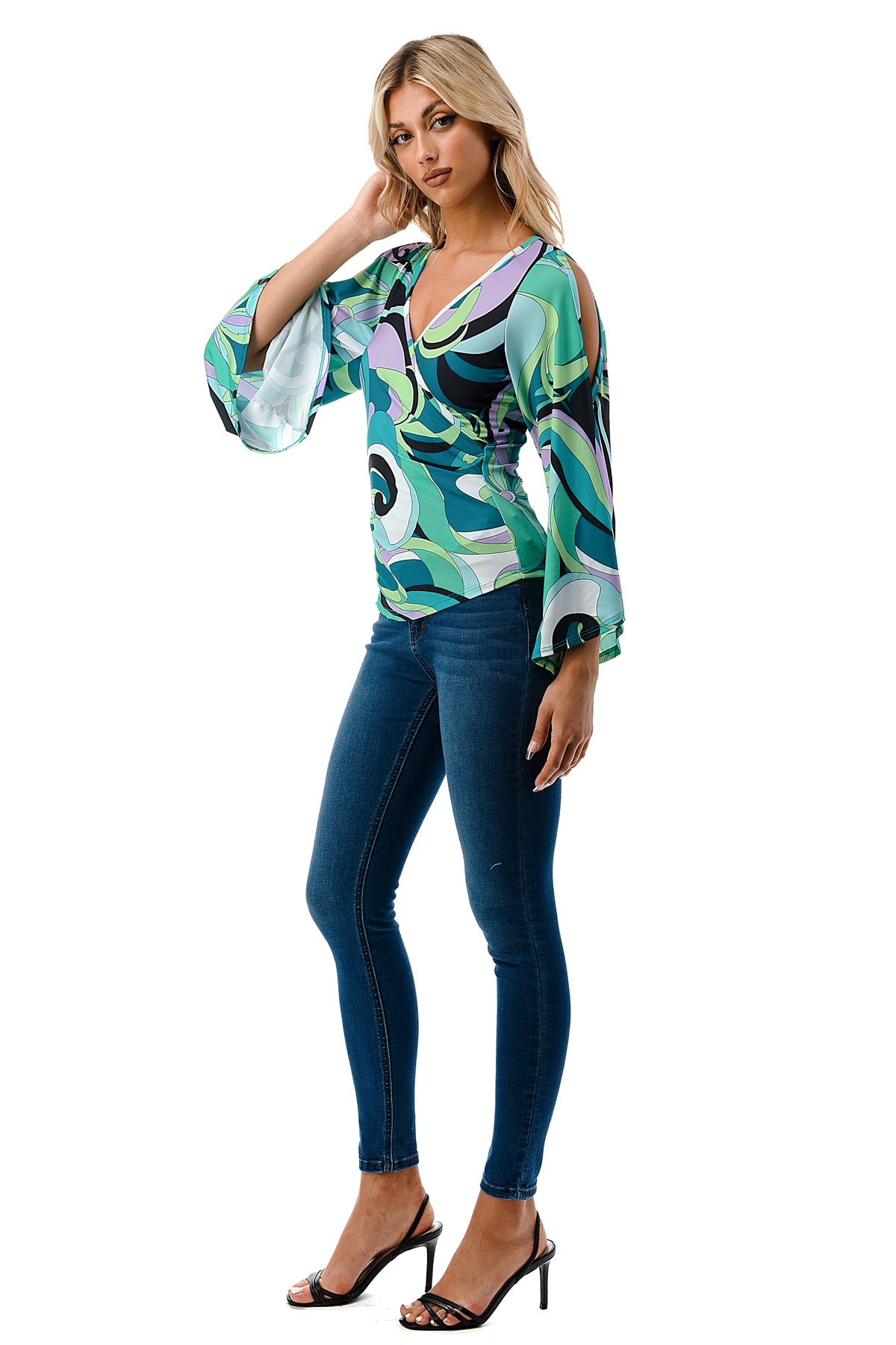 KELSEY TOP (GREEN PUCCI)-JT8290