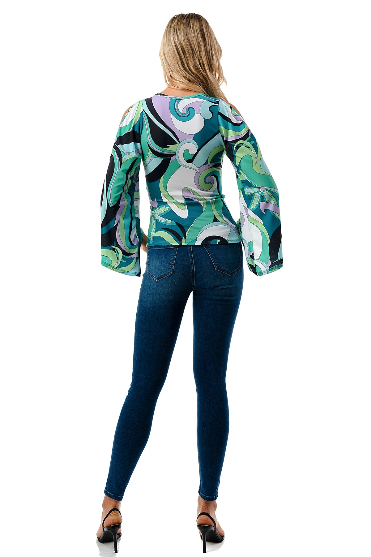 KELSEY TOP (GREEN PUCCI)-JT8290